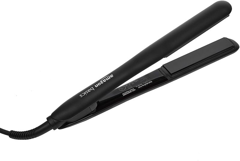 Photo 1 of Amazon Basics PTC Tourmaline Ceramic LCD Display Hairstyling Iron with Auto Shut Off Function, 2.5 cm - Black
