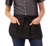 Photo 1 of Chef Works One Size Reversible Waist Apron, Black, Standard
