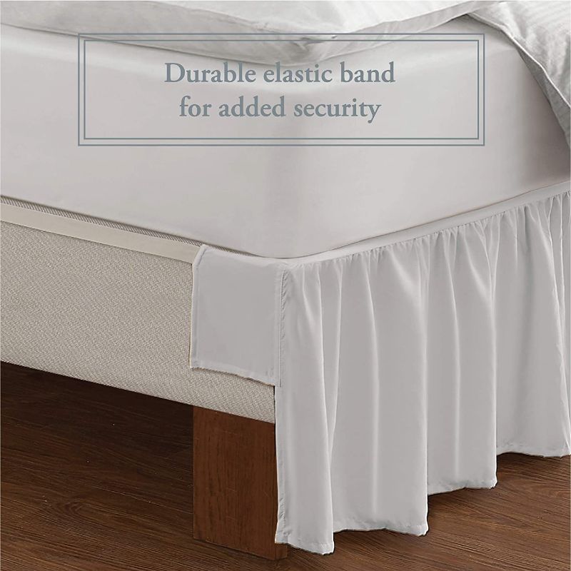 Photo 1 of Bed Maker's Wrap-Around Bedskirt Never Lift Your Mattress, Classic 60x79 white
