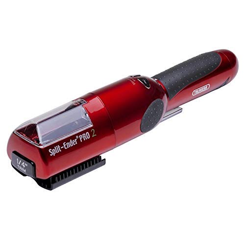 Photo 2 of Split-Ender PRO 2 - Cordless Split End Hair Trimmer - At-Home Beauty Tool - for Men and Women - Includes Fixed 1/4 in Trim Settings, Hair Accessories & Carrying Bag - Red
