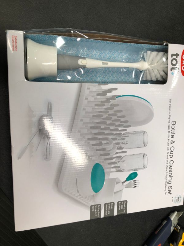 Photo 2 of OXO Tot Bottle & Cup Cleaning Set, Gray