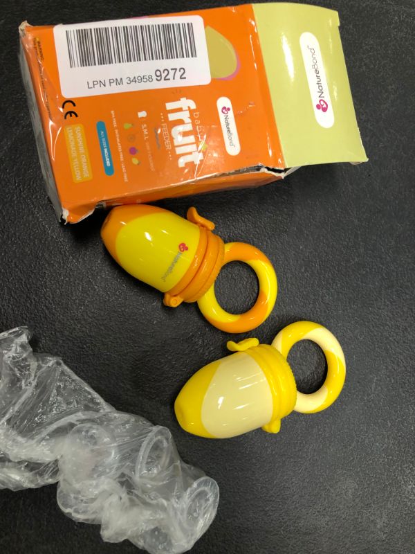 Photo 1 of NatureBond Baby Food Feeder/Fruit Feeder Pacifier (2 Pack) - Infant Teething Toy Teether in Appetite Stimulating Colors | Bonus Includes All Sizes Silicone Sacs, CLean