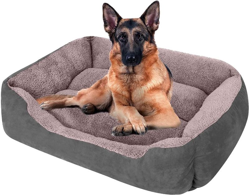 Photo 1 of CLOUDZONE Dog Beds for Large Dogs, Large Dog Bed Machine Washable Rectangle Breathable Soft Padding with Nonskid Bottom Pet Bed for Medium and Large Dogs or Multiple
