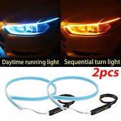 Photo 1 of Car Led Ultra-thin Light Guide Strip 60cm Two-color Daytime Running Light, 2pcs
