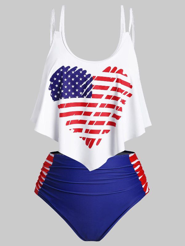 Photo 1 of 
Rosegal
Overlay Flounces Ruched Heart American Flag Plus Size Tankini Swimwear
SIZE 1X