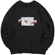 Photo 1 of Helping Hands Pattern Casual Sweatshirt - Black 2xl
