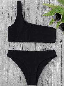 Photo 1 of One Shoulder Bikini Set - Black S
