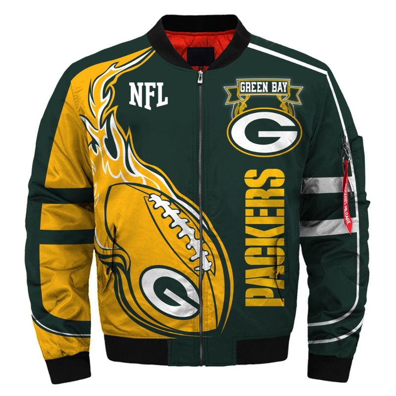 Photo 1 of Green Bay Packers Zip Bomber Jacket - Bem Bou
5XL