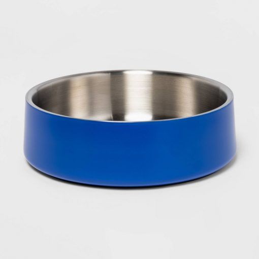 Photo 1 of  Stainless Steel Dog Bowl – Blue – 6 cups – Sun Squad