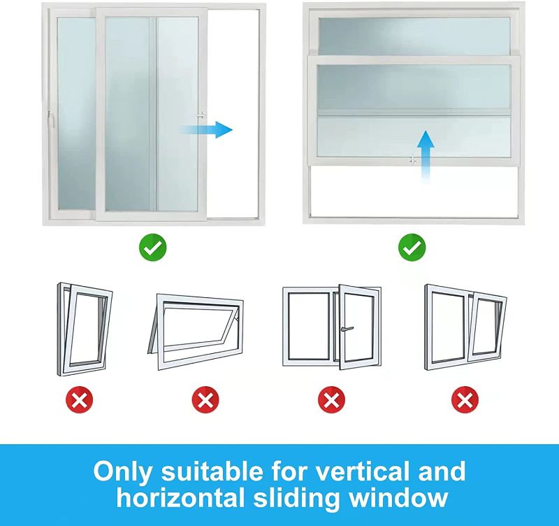 Photo 2 of Zecval Portable AC Window Kit Sealng Film for Vertical Sliding Window, Adjustable Length up to 60" Sliding Window, AC Vent Kit Fit for 5.0”/13cm and 5.9”/15cm Exhaust Hose
