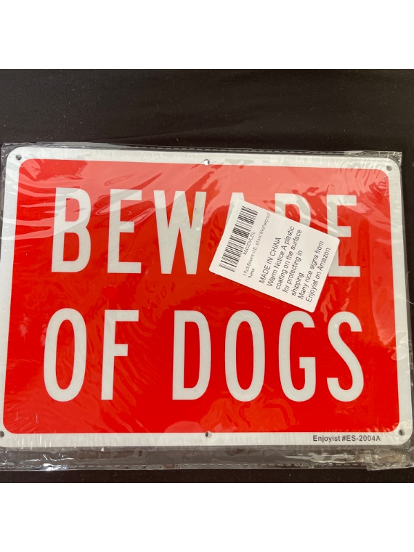 Photo 1 of 3 Pack Beware of Dog Sign, 10"x 7" .04" Aluminum Sign Rust Free Aluminum-UV Protected and Weatherproof
