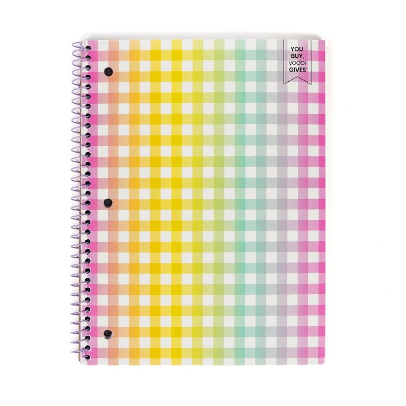 Photo 1 of 10ct Yoobi™ College Ruled 1 Subject Spiral Notebook Gingham Butterfly
