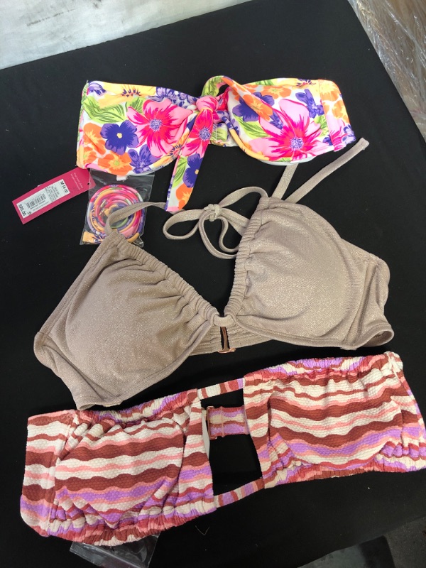 Photo 1 of 3 PC, WOMENS SWIMSUIT TOPS, SIZE MEDIUM