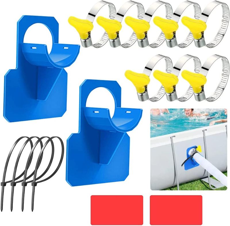 Photo 1 of 
Swimming Pool Pipe Holders,Above Ground Swimming Pool Hose Support Brackets Protection Pool Pipe Holder Fitting for Preventing Pipes Sagging with 2 Bracket.