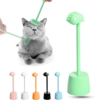 Photo 1 of (3)Cat Massager Brush Toys - Cute Cat Brush with a Display Stand, 6 Colors to Choose from Washable Grooming Cat Comb, Scratching Can Get to Hard to Reach Areas (Green)