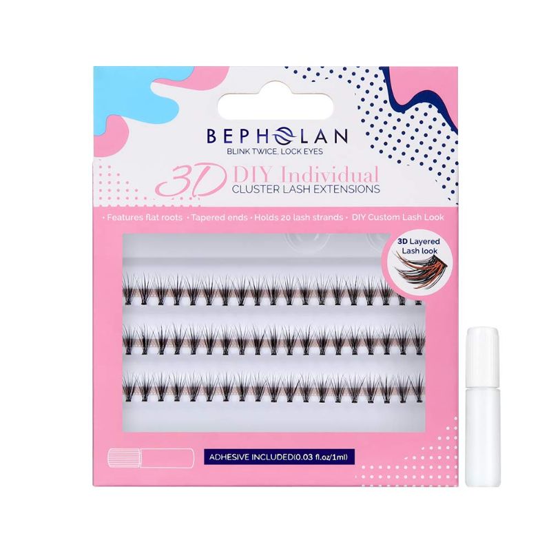 Photo 1 of 
BEPHOLAN Individual Cluster Eyelash Extensions Thickness 0.07 C Curl Mix Length 3 Rows 20 Pieces Per Row Individual Lash Extensions Professional