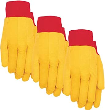 Photo 1 of Midwest Quality Gloves 2201-L Large Lined Cotton Work Glove - Red44; Pack of 3 (6 Total). Size: Large