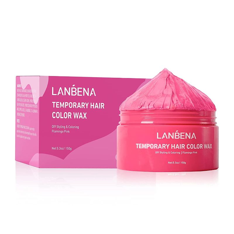 Photo 1 of 2pcks of LANBENA Temporary Hair Color Wax 5.3 oz Natural Hairstyle Dye Pomade Hairstyle Coloring Cream for Party, Cosplay, Halloween, Masquerade, Washable Moisturizing Hair Wax for Men and Women
