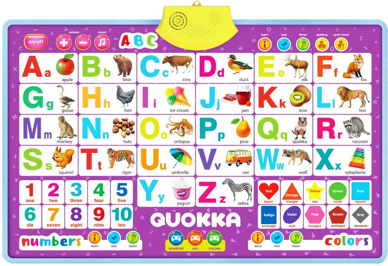 Photo 1 of Alphabet Poster Educational Toy for 2-4 Year Old – ABC Learning Wall Chart for Toddlers Age 1-3 by QUOKKA – Interactive Speech Therapy Game for Kids 5-6-7 yo – Classroom Talking Gift for Girl & Boy