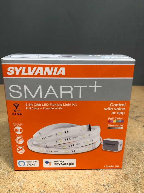 Photo 3 of SYLVANIA Smart LED WiFi Full Color Light Strip, 6.5 ft, Dimmable, Compatible with Alexa and Google Home Only - 1 Pack (75704)