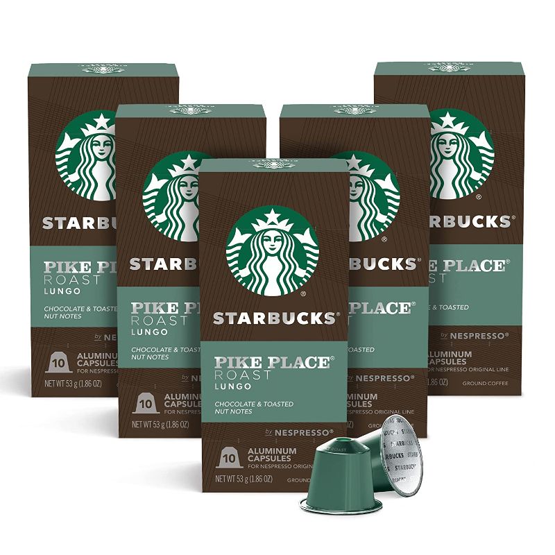 Photo 1 of ***EXP 5/10/22Starbucks by Nespresso, Pike Place Roast (50-count single serve capsules, compatible with Nespresso Original Line System)