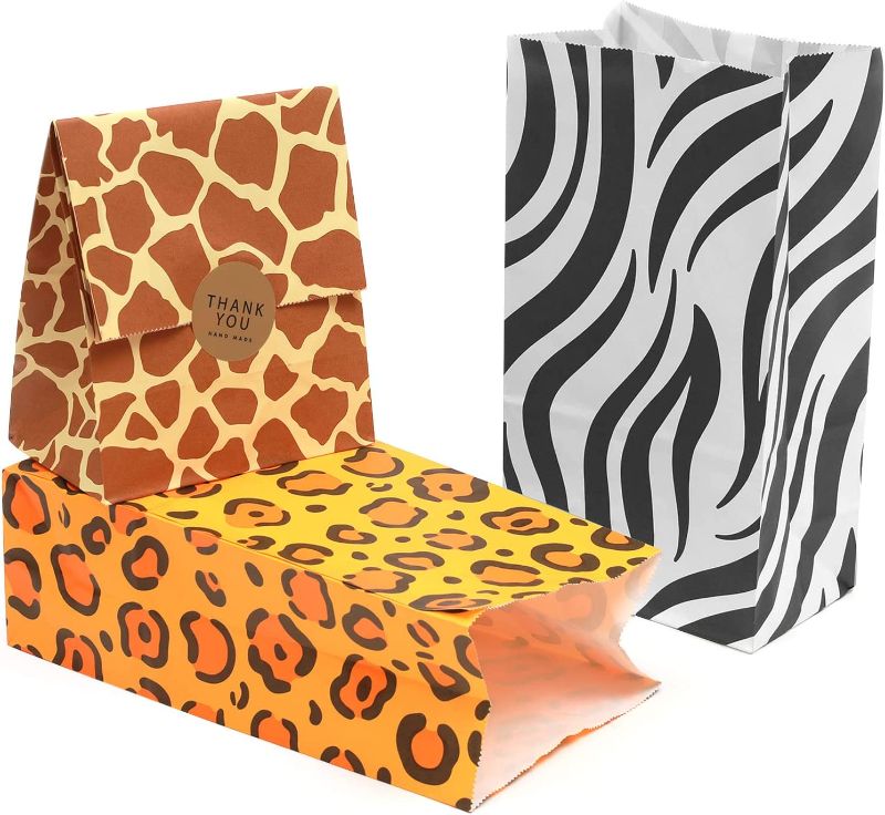 Photo 1 of 36 Packs Animal Party Favor Paper Bags Gift Goodie Bag Stuffers Party Supply 5.1×3.1×9.4 Small 6 PACK.
