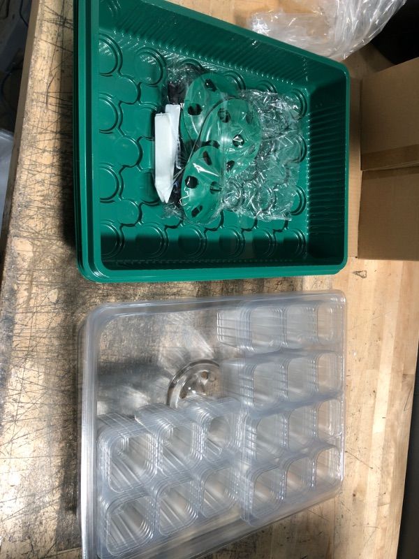 Photo 2 of 4-Pack Seed Starter Tray Seedling Starter Kits,Plant Starter Kit with Humidity Domes for Seeds Growing Starting-12 Cells per Tray
