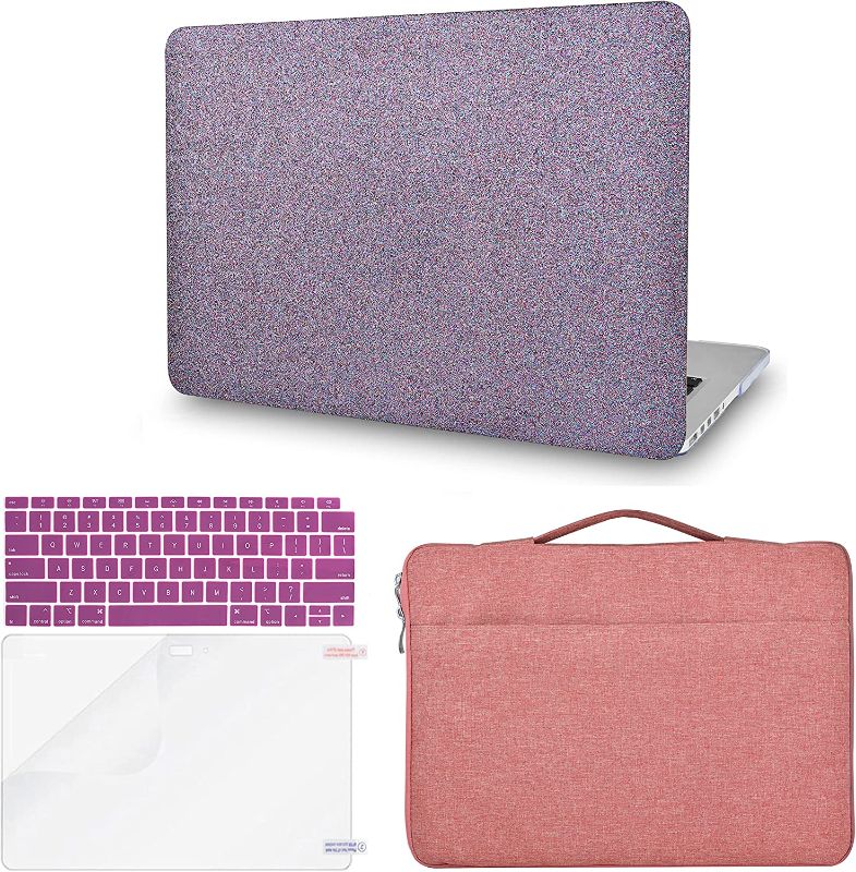 Photo 1 of KECC Compatible with MacBook Air 13 inch Case (2010-2017 Release) A1369/A1466 Plastic Hard Shell + Keyboard Cover + Sleeve Bag + Screen Protector (Purple Sparkling)
