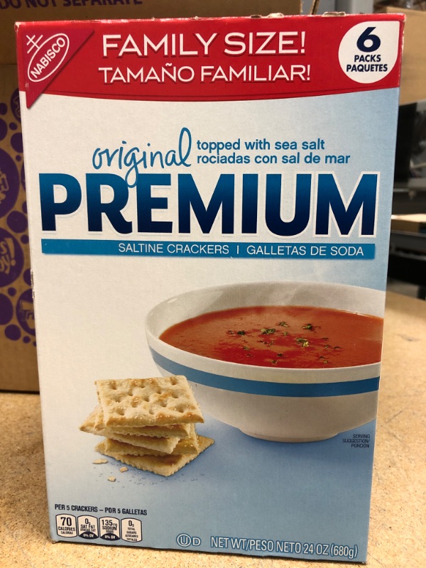 Photo 2 of ***EXP 06/03/22*** Premium Saltine Crackers, Family Size, 3 Boxes