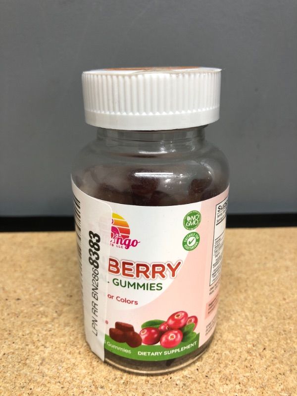 Photo 2 of ***EXP 03/23***Cranberry Gummy Supplement for Women, Men, and Kids. 1000 mg, Vegan, Vegetarian, No Gluten, Gelatin or GMO. Kosher and Halal. 60 Count