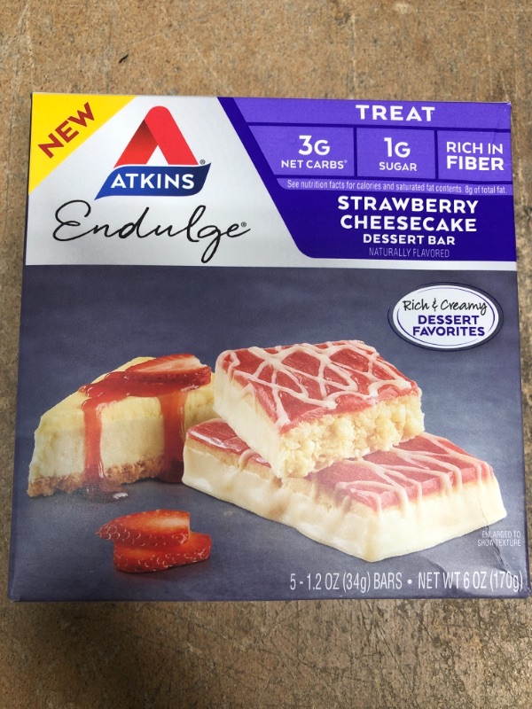 Photo 2 of ***EXP 7/01/22*** Atkins Endulge Treat Strawberry Cheesecake Dessert Bar. Rich and Creamy Dessert Favorites. Keto-Friendly. (30 Bars)