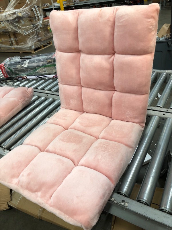 Photo 3 of (STAINED/DIRTY) Loungie Super-Soft Folding Adjustable Floor Relaxing/Gaming Recliner Chair, Pink
