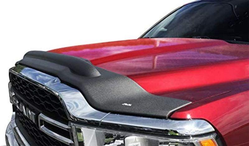 Photo 1 of (ONE END WARPED) Auto Ventshade [AVS] Aeroskin II Hood Protector | Low Profile, Textured Black, 1 pc | 436189 | Fits 2019 - 2022 RAM 2500/3500
