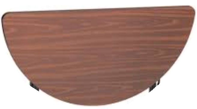 Photo 1 of (DAMAGED CORNERS/EDGES) melamine econoline half round top walnut 24 x 48