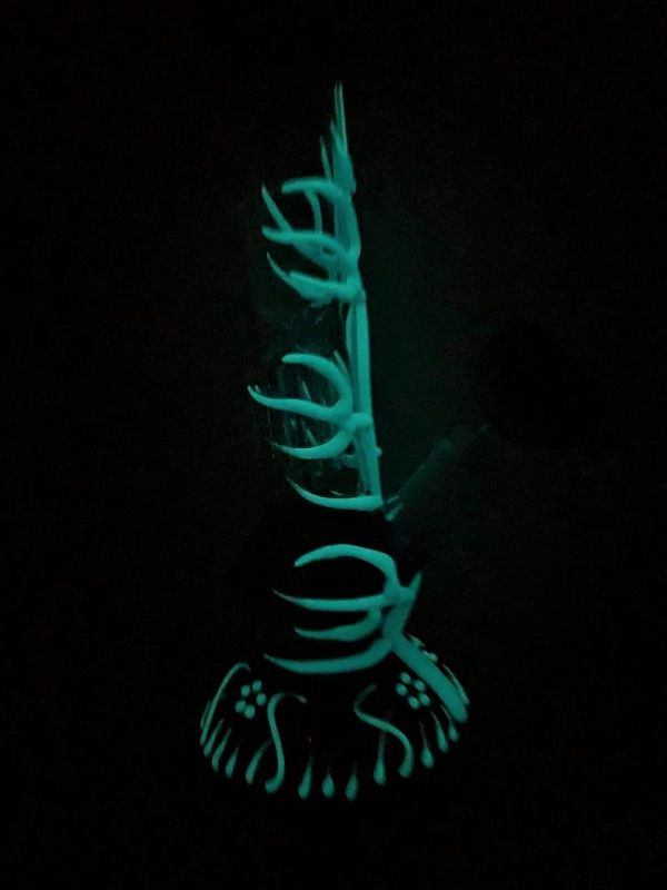 Photo 1 of GLOW IN THE DARK WATER PIPE BLUE BASE  INCLUDING PERCOLATORS ICE CATCHER BOWL AND STEM NEW IN BOX $75