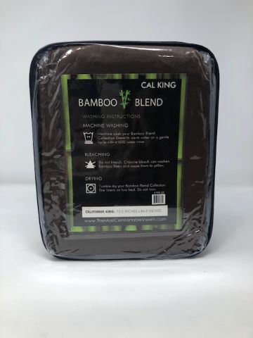 Photo 2 of CALI KING BAMBOO BLEND SHEET SET 4 PIECE 1 FITTED SHEET 1 FLAT SHEET 2 PILLOW CASES ANTIBACTERIAL HYPOALLERGENIC NEW $99