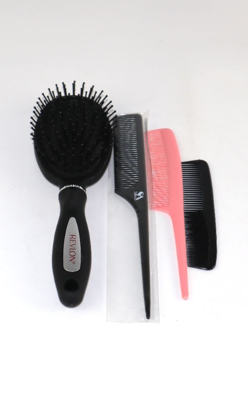 Photo 1 of 1 PADDLE BRUSH 2 RAT TAIL COMBS 1 SMALL COMB NEW $17.98