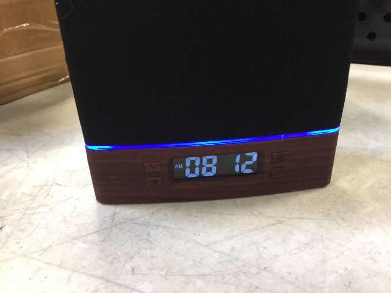 Photo 3 of ART SOUND TIME WAVE DIGITAL CLOCK WIRELESS SPEAKER WITH BLUETOOTH ALARM CLOCK REACTIVE MULTICOLORED LED BUILT-IN RECHARGEABLE BATTERY AND CHARGING CABLE NEW IN BOX $75