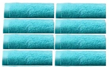 Photo 1 of 2 PACK WASHCLOTH SET OF 8 EACH  100% COTTON HAND TOWELS FACE TOWELS MULTIPURPOSE COLOR LIGHT BLUE NEW 25.98