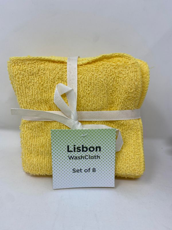 Photo 1 of 2 PACK WASHCLOTH SET OF 8 EACH  100% COTTON HAND TOWELS FACE TOWELS MULTIPURPOSE COLOR YELLOW NEW 25.98