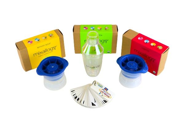 Photo 1 of MIXOLOGY SET 1 SHOKER  3 MIXES 2 ICE CUBE MOLDS 1 ALPHABET DRINK CARDS SET NEW $ 38.94