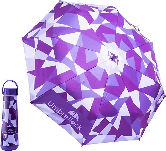 Photo 1 of UMBRELLOCK DURABLE FOLDABLE UMBRELLA COMES IN A COMPACT CASE TO KEEP WATER AWAY FROM ITEMS COLOR PURPLE NEW $29.99