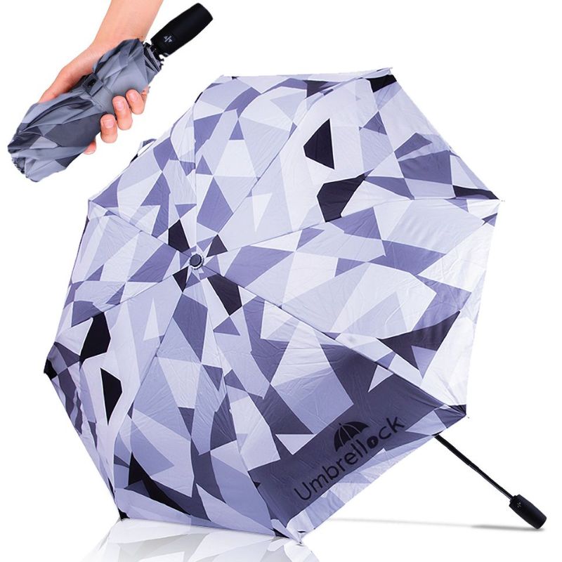 Photo 1 of UMBRELLOCK DURABLE FOLDABLE UMBRELLA COMES IN A COMPACT CASE TO KEEP WATER AWAY FROM ITEMS COLOR GREY NEW $29.99