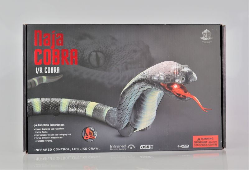 Photo 2 of NAJA COBRA SNAKE REALISTIC WITH SWINGING TAIL AND SLITHERING TONGUE USB CHARGEABLE CONTROLLER USES 3 LR44 BATTERIES NOT INCLUDED NEW IN BOX $20.99