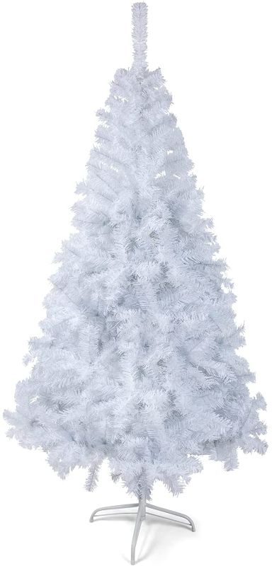 Photo 1 of BOCCA 7ft Artificial Christmas Tree, Xmas Pine Tree with Solid Foldable Stand, Perfect for Home, Office, Holiday, Party Decoration, Easy Assembly, Snow
