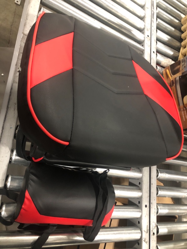 Photo 3 of Respawn 110 Racing-Style Bonded Leather Gaming Chair, Red/Black