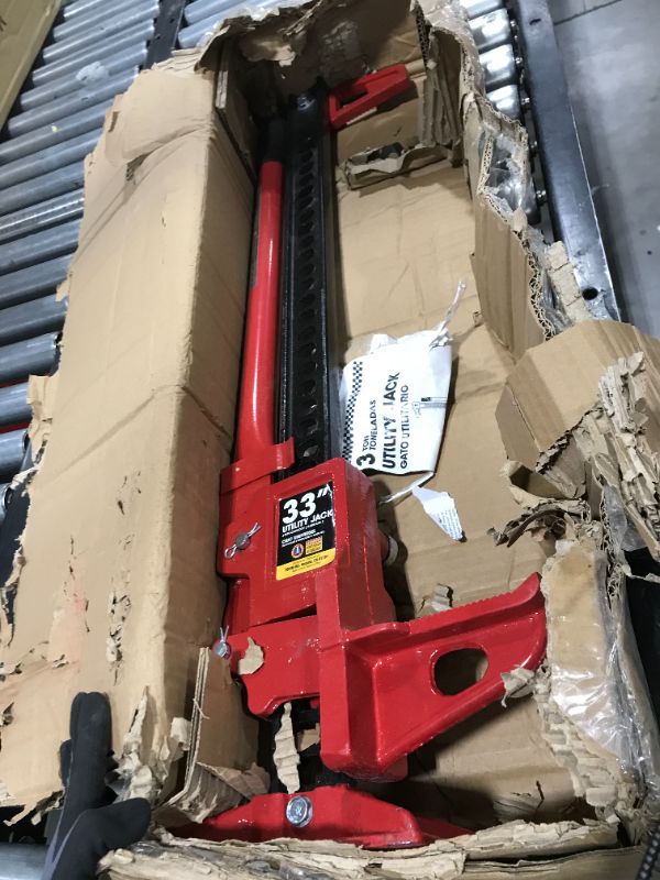 Photo 1 of BIG RED TRA8335 Torin 33" Ratcheting Off Road Utility Farm Jack, 3 Ton (6,000 lb) Capacity, Red