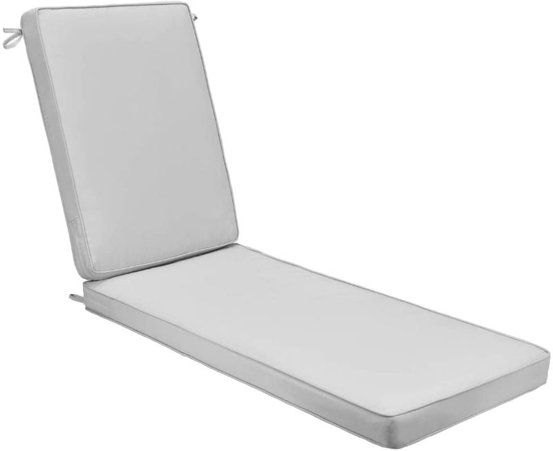 Photo 1 of AAAAAcessories Outdoor Chaise Lounge Cushion,80 x 26 x 3 Inch, Light Gray/Cool Gray
