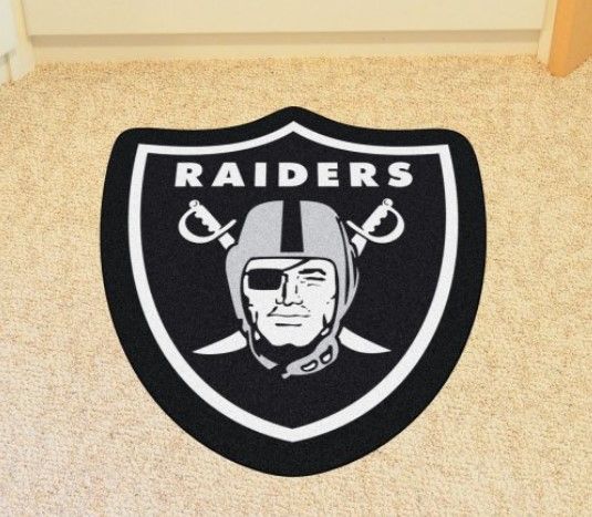 Photo 1 of FanMats® 20982 - Las Vegas Raiders 36" x 48" Mascot Floor Mat with "Raider" Logo
