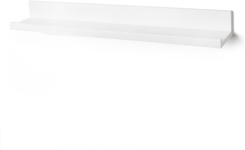Photo 1 of Americanflat 36 Inch White Floating Shelf with Lip - Long Wall Mounted Storage Ledge for Bedroom, Living Room, Bathroom, Kitchen, Office and More